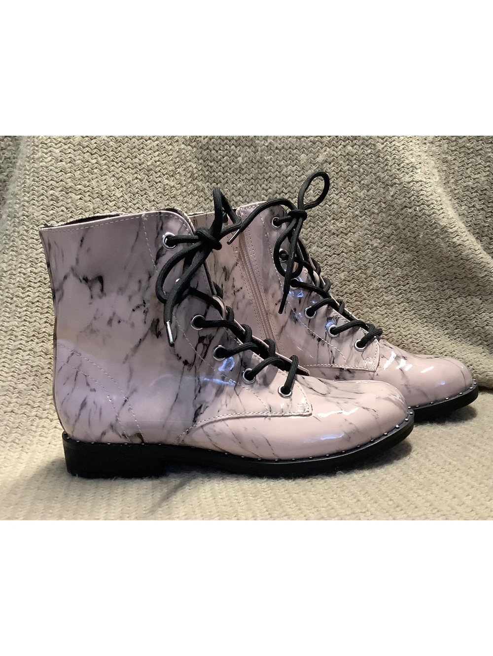 New Jellypop Girls Marble Print Lace-Up Ankle Boots Size 2M